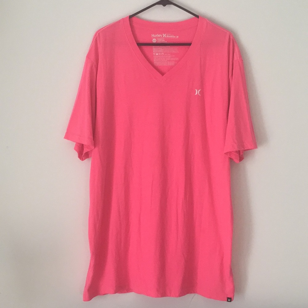 Hurley Pink V-Neck Tee Men's XXL